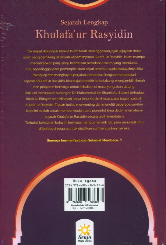 Cover Belakang Buku Sejarah Lengkap Khulafaur Rasyidin (Hard Cover)