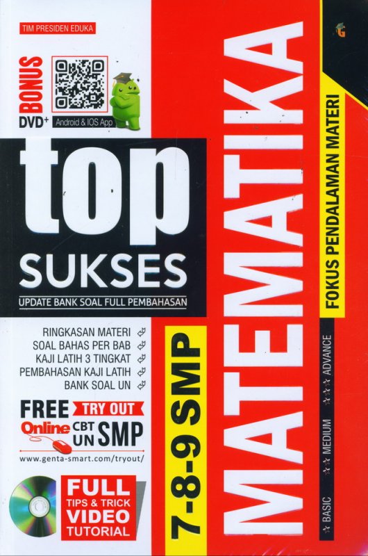 Cover Buku Top Sukses Update Bank Soal Full Pembahasan MATEMATIKA SMP 7-8-9