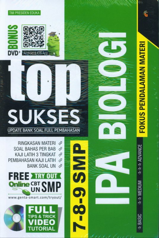 Cover Buku Top Sukses Update Bank Soal Full Pembahasan IPA BIOLOGI SMP 7-8-9