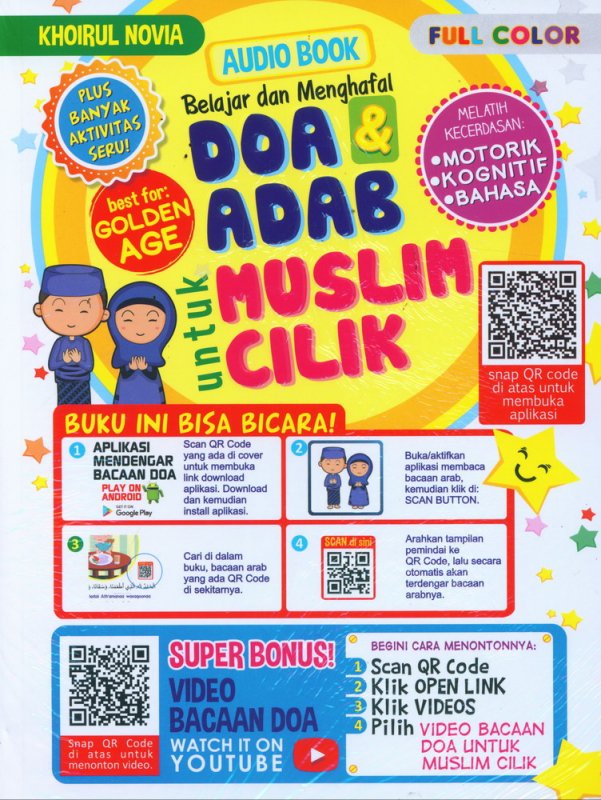 Cover Buku Belajar dan Menghafal Doa & Adab untuk Muslim Cilik (Full Color)