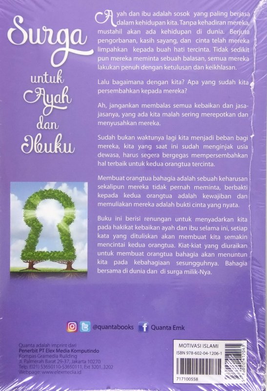 Cover Belakang Buku Surga untuk Ayah dan Ibuku