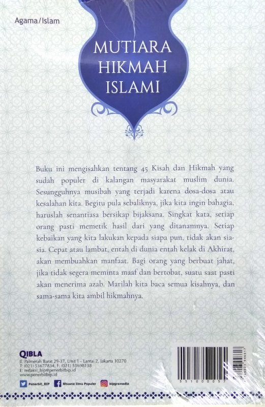 Cover Belakang Buku Mutiara Hikmah Islami