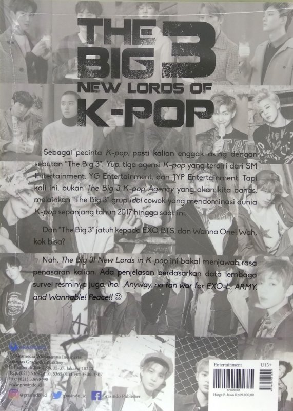 Cover Belakang Buku The Big 3 New Lords in K-Pop