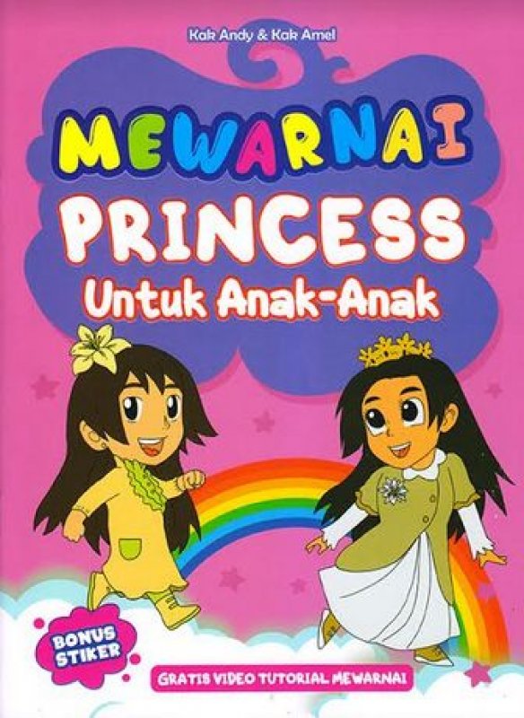 Cover Buku Mewarnai Princess Untuk Anak-Anak - Bonus Stiker
