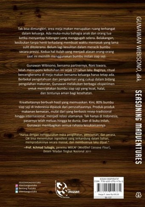 Cover Belakang Buku Seasoning Madventures Lompatan Bisnis Juragan Bumbu
