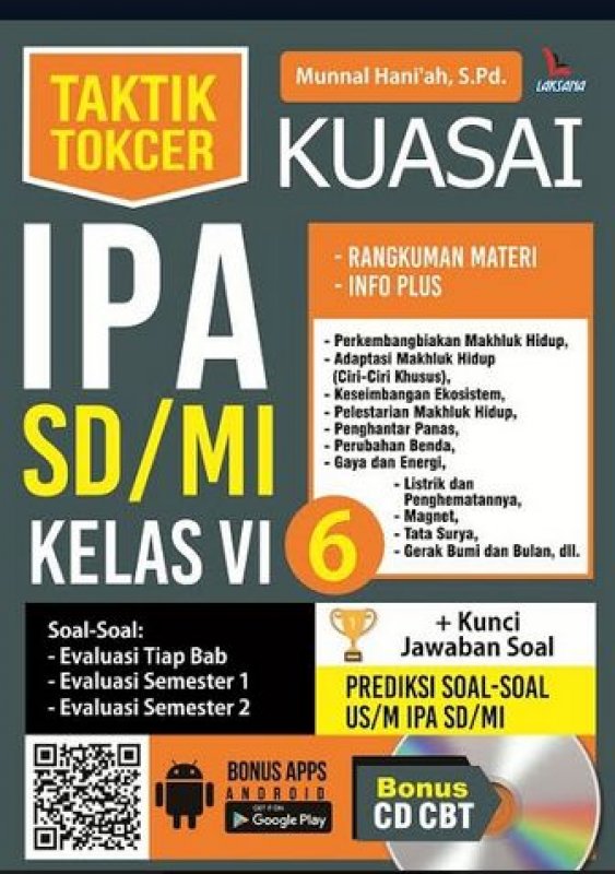 Cover Buku TAKTIK TOKCER KUASAI IPA SD/MI KELAS VI