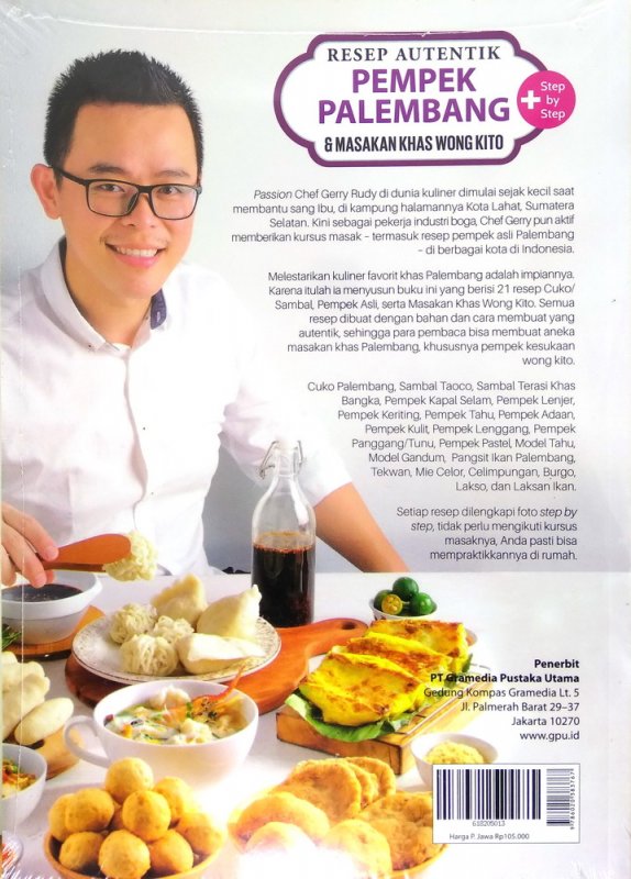 Cover Belakang Buku Resep Autentik Pempek Palembang & Masakan Khas Wong Kito