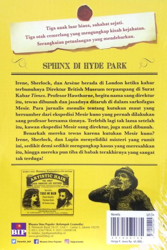 Cover Belakang Buku Sherlock, Lupin dan Aku 8 : Sphinx di Hyde Park