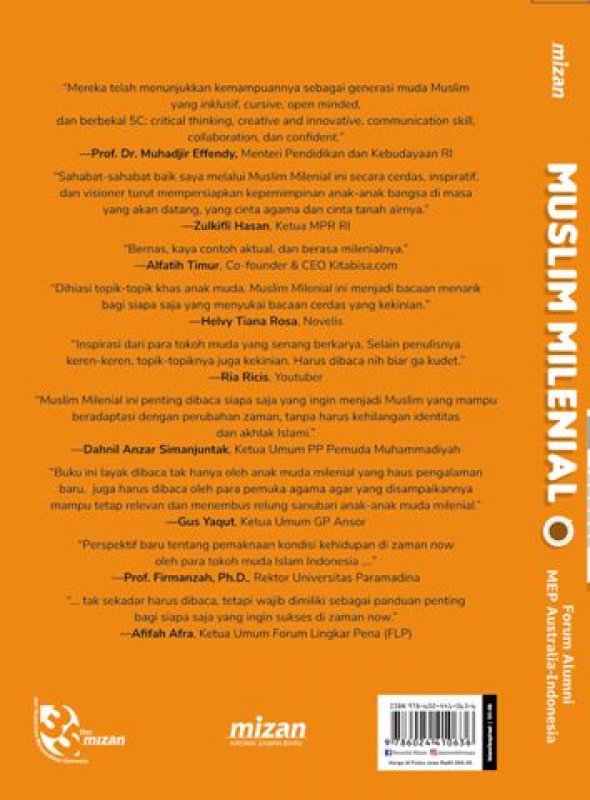 Cover Belakang Buku Muslim Milenial: Catatan & Kisah WOW Muslim Zaman NOW