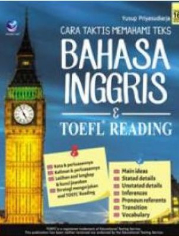 Cover Buku Cara Taktis Memahami Teks Bahasa Inggris Dan Toefl Reading