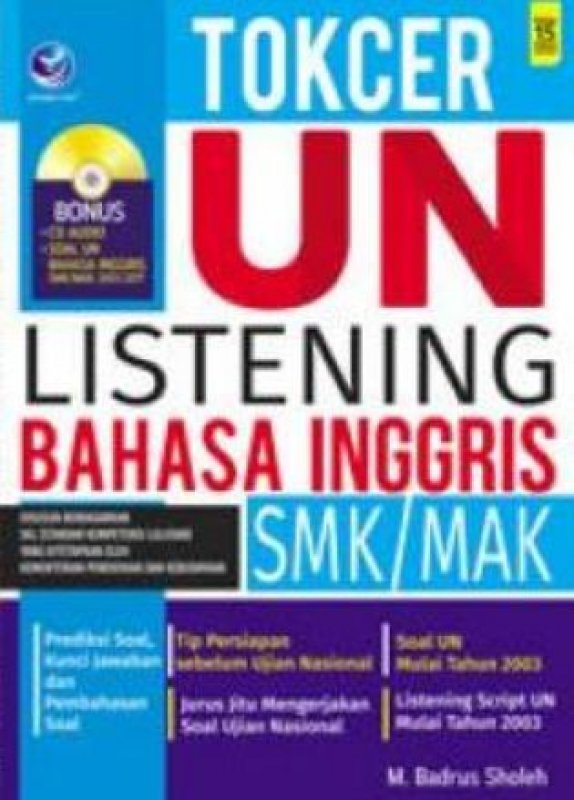 Cover Buku Tokcer UN Listening Bahasa Inggris SMK/MAK + CD