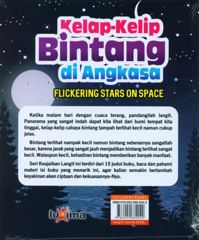 Cover Belakang Buku Seri Keajaiban Langit: Kelap-Kelip Bintang di Angkasa (Bilingual)