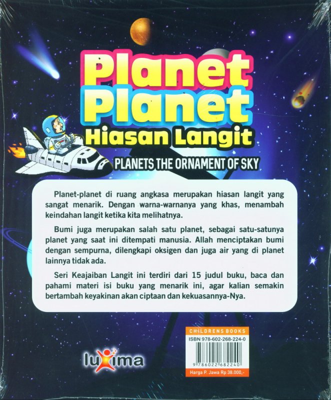 Cover Belakang Buku Seri Keajaiaban Langit: Planet-Planet Hiasan Langit (Bilingual)