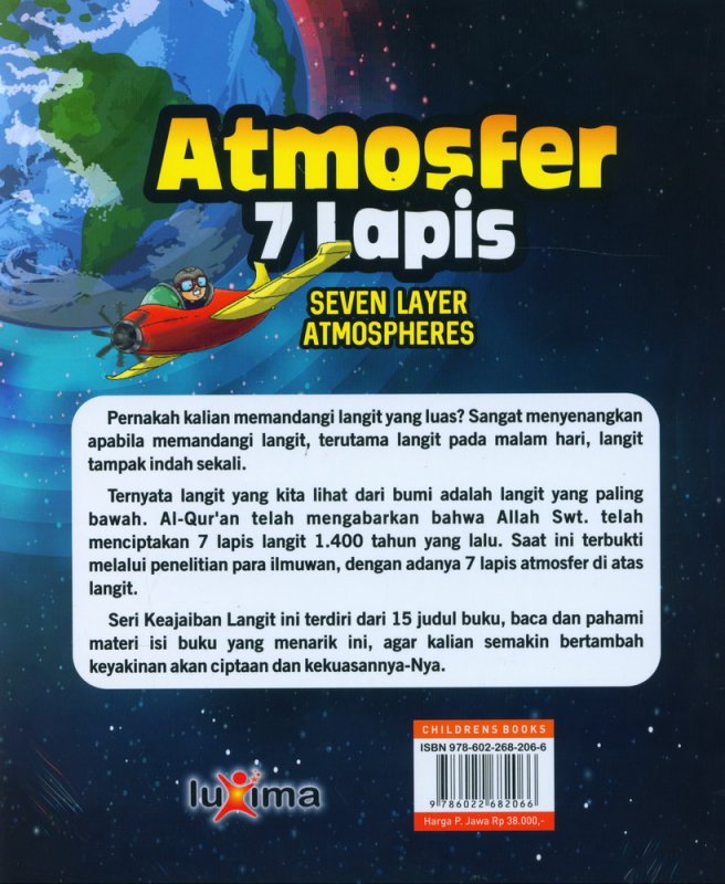 Cover Belakang Buku Seri Keajaiban Langit: Atmosfer 7 Lapis (Bilingual)