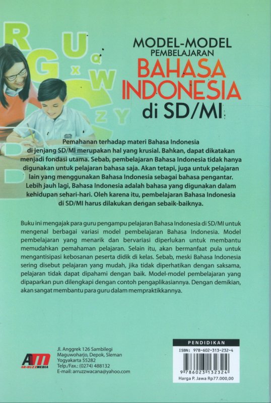 Cover Belakang Buku Model-Model Pembelajaran Bahasa Indonesia di SD/MI