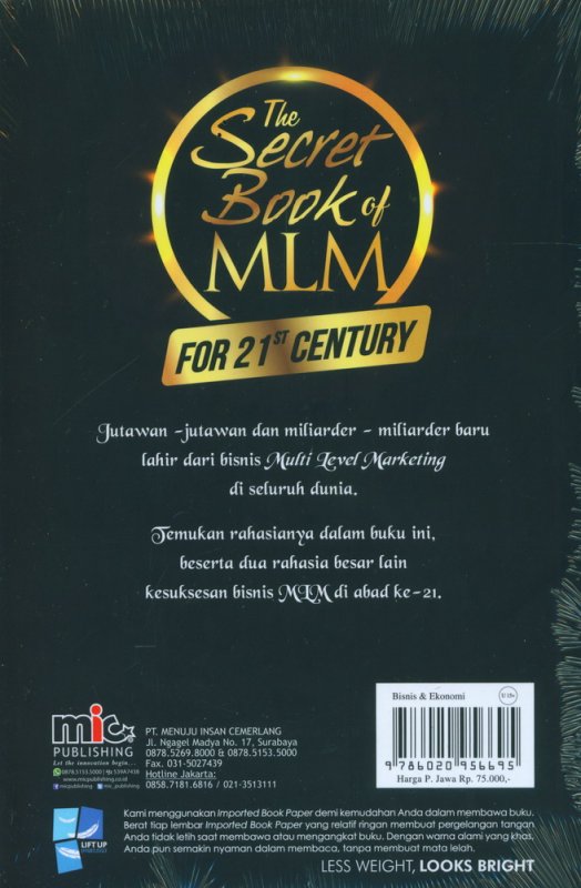 Cover Belakang Buku The Secret Book of MLM For 21ST Century Edisi Terbaru