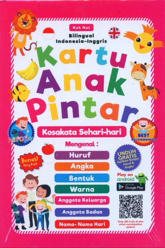 Cover Buku Kartu Anak Pintar Kosakata Sehari-hari (Bilingual Inggris-Indonesia)