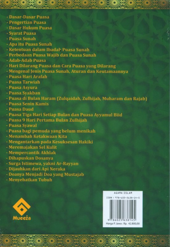Cover Belakang Buku Keajaiban Puasa Sunnah (AHI)