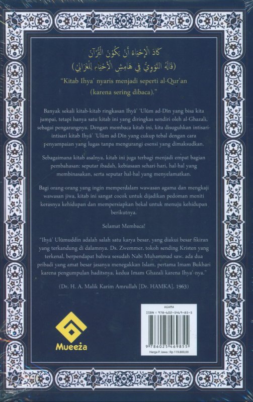 Cover Belakang Buku Ihya Ulumuddin untuk Orang Modern