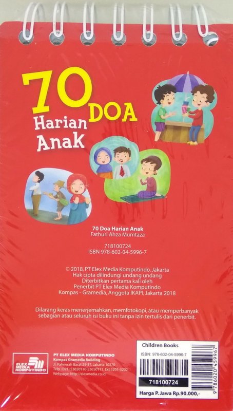 Cover Belakang Buku 70 Doa Harian Anak