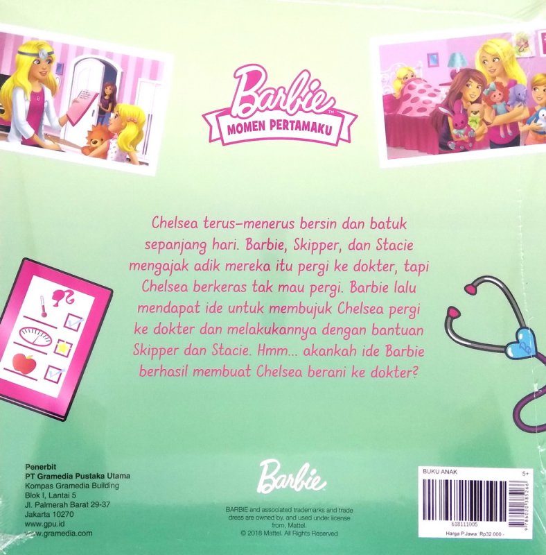 Cover Belakang Buku Barbie Momen Pertamaku: Aku Berkunjung ke Dokter