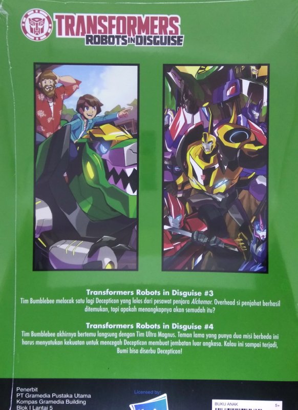 Cover Belakang Buku Transformers: Robots in Disguise vol.2