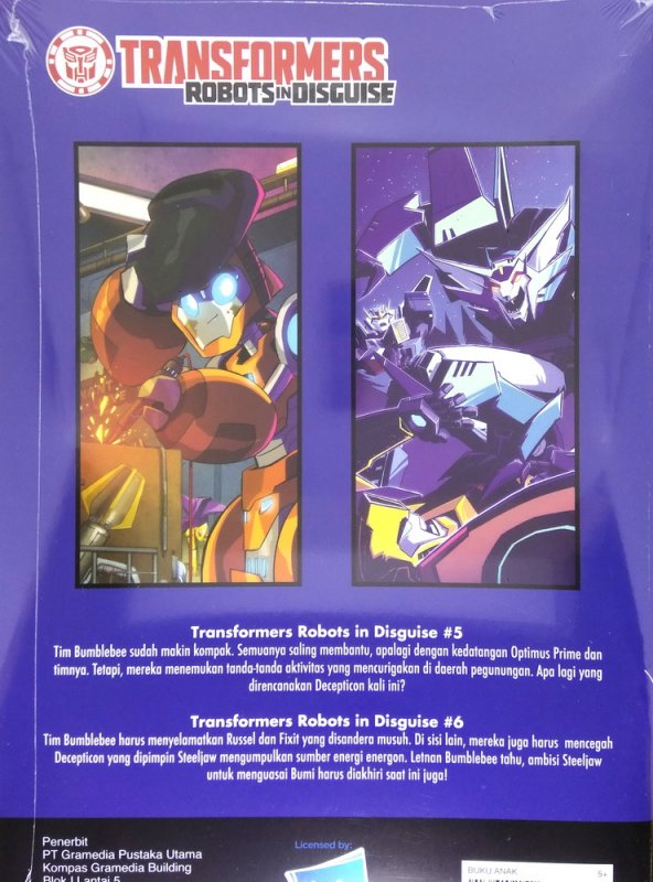 Cover Belakang Buku Transformers: Robots in Disguise vol.3