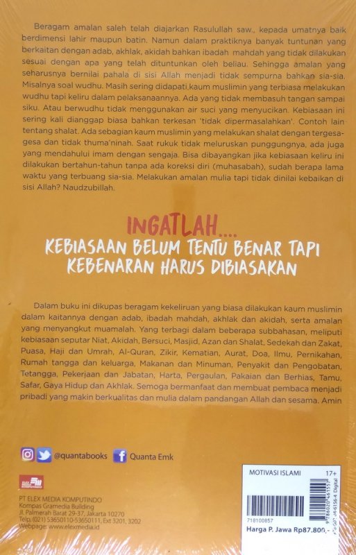 Cover Belakang Buku 400 Kebiasaan Keliru Dalam Hidup Muslim