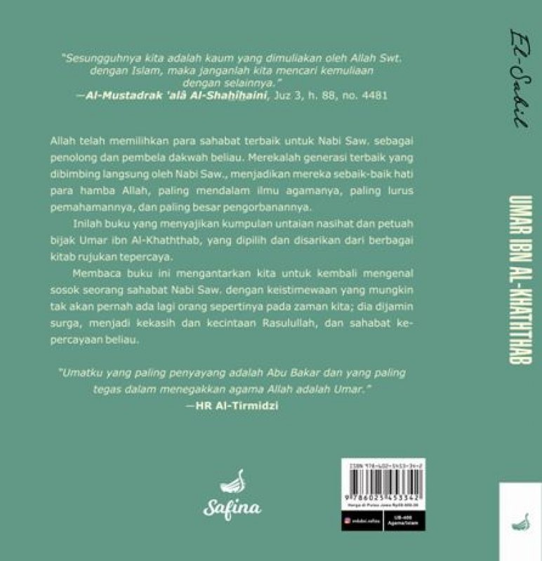 Cover Belakang Buku UMAR IBN AL-KHATHTHAB : 55 Hikmah Menggugah dari Kehidupan sang Khalifah (hard cover)