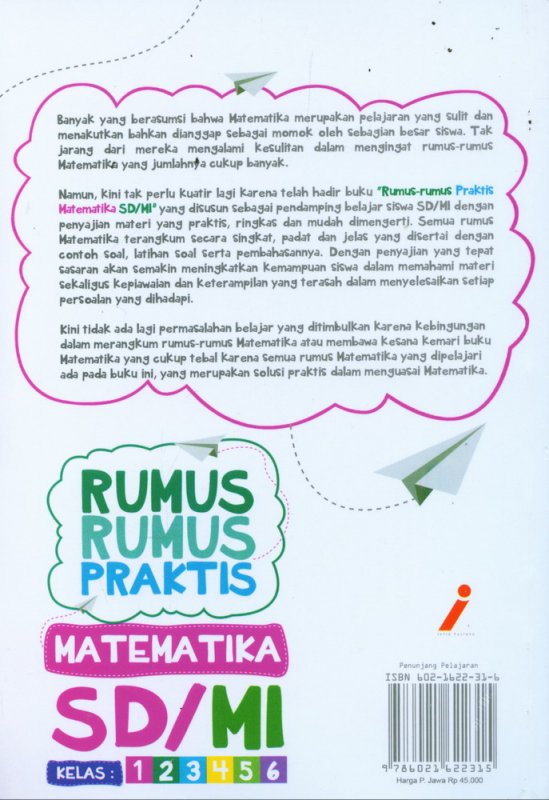Cover Belakang Buku Rumus-Rumus Praktis MATEMATIKA SD/MI Kelas 1-6