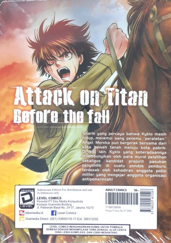 Cover Belakang Buku LC: Attack on Titan Before The Fall 12