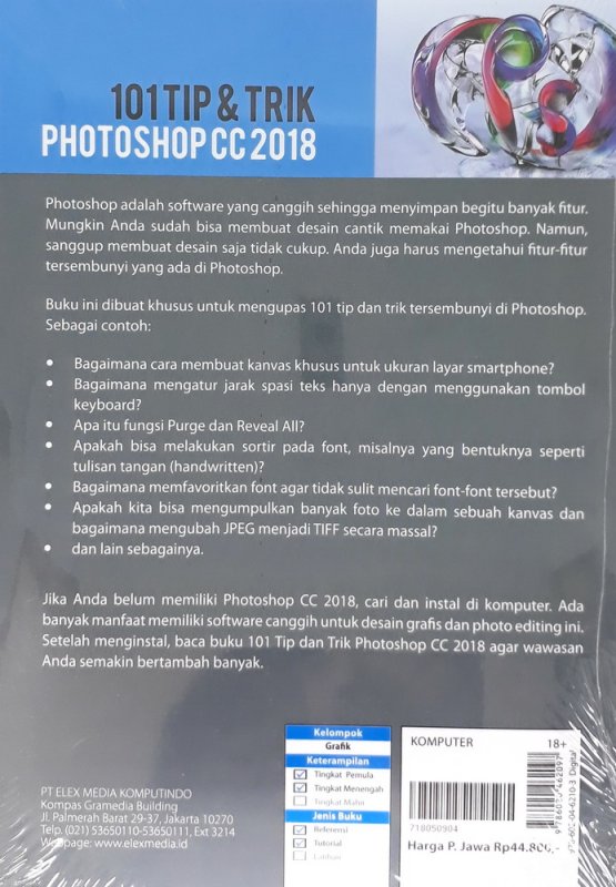 Cover Belakang Buku 101 Tip & Trik Photoshop CC 2018