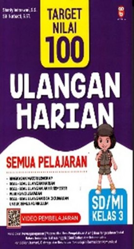 Cover Buku TARGET NILAI 100 ULANGAN HARIAN SEMUA PELAJARAN SD/MI KELAS 3 (UNGU TUA) (Promo Best Book)
