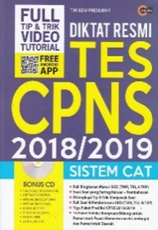 Cover Buku DIKTAT RESMI TES CPNS 2018/2019 SISTEM CAT (PLUS CD) (Promo Best Book)
