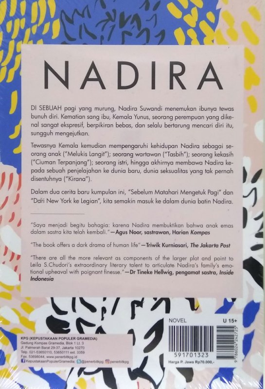 Cover Belakang Buku NADIRA (cover baru 2018)