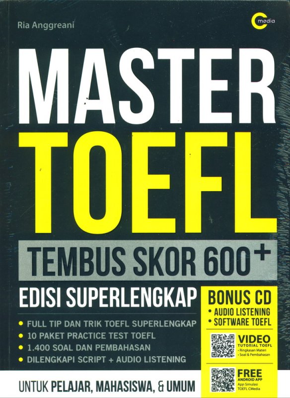Cover Buku MASTER TOEFL TEMBUS SKOR 600+ (PLUS CD) (Promo Best Book)