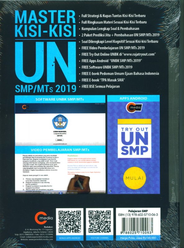 Cover Belakang Buku MASTER KISI-KISI UN SMP/MTs 2019
