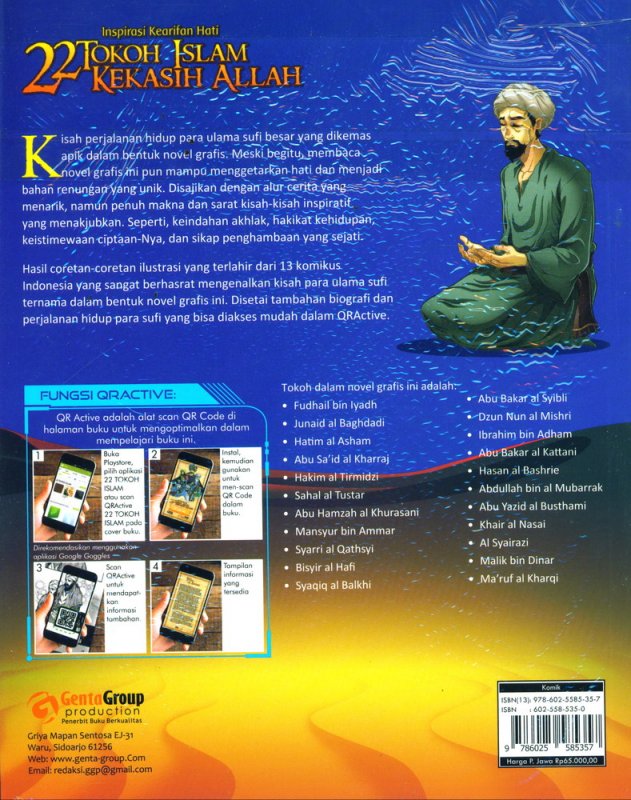 Cover Belakang Buku Inspirasi Kearifan Hati : 22 Tokoh Islam Kekasih Allah