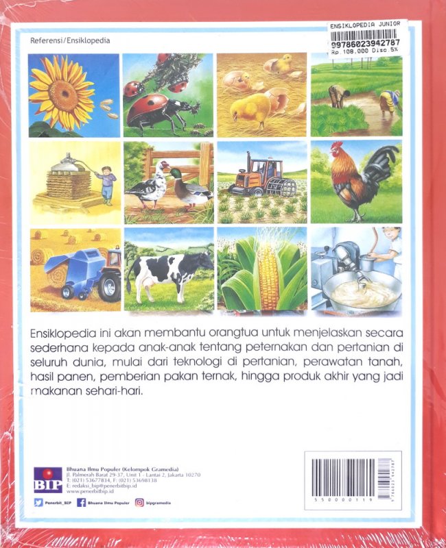 Cover Belakang Buku Ensiklopedia Junior : Peternakan dan Pertanian