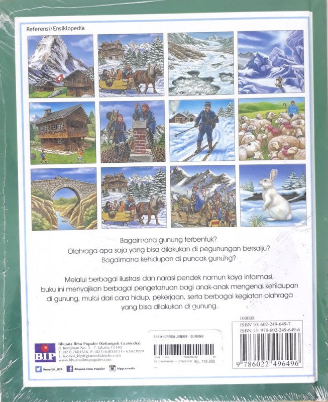 Cover Belakang Buku Ensiklopedia Junior : Gunung