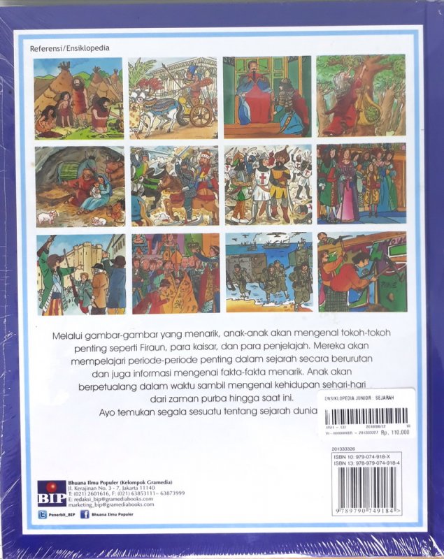 Cover Belakang Buku Ensiklopedia Junior : Sejarah