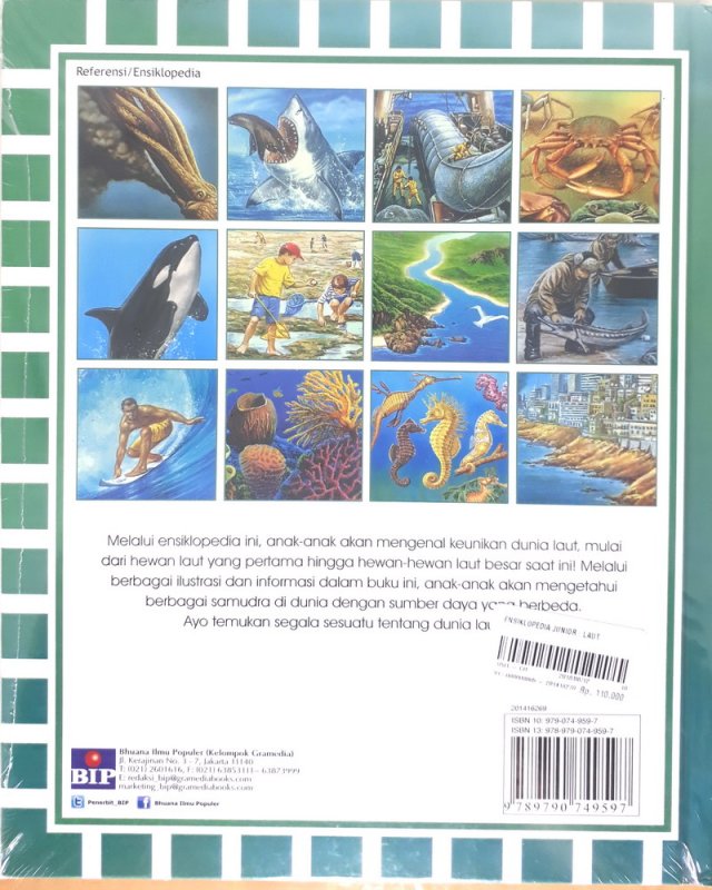 Cover Belakang Buku Ensiklopedia Junior : Laut