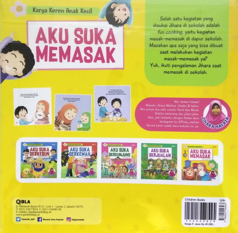 Cover Belakang Buku Karya Keren Anak Kecil : Aku Suka Memasak