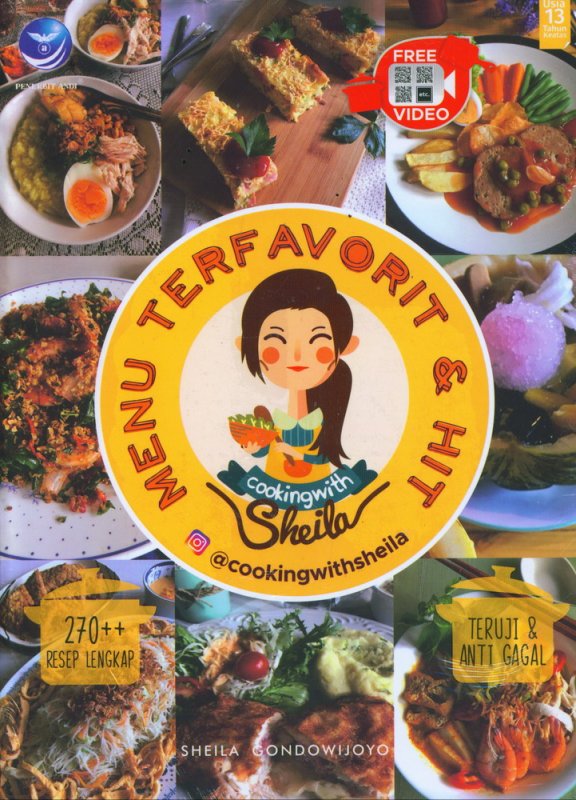 Cover Buku Menu Terfavorit dan Hit dari instagram Cooking With Sheila - Full Colour