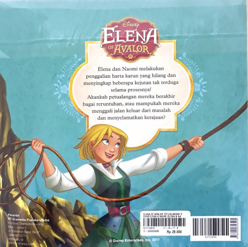 Cover Belakang Buku Elena of Avalor: Petualangan Besar Elena dan Naomi