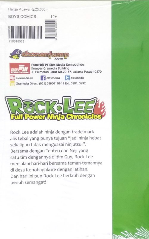 Cover Belakang Buku Rock Lee - Full Power Ninja Chronicles 1