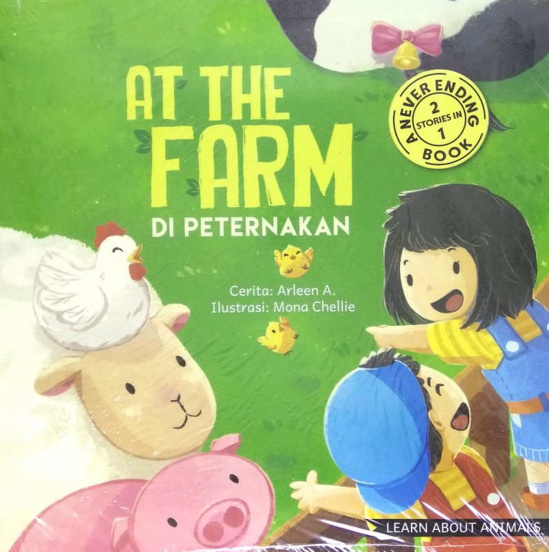 Cover Buku At the Farm: Di Peternakan - At the Zoo: Di Kebun Binatang