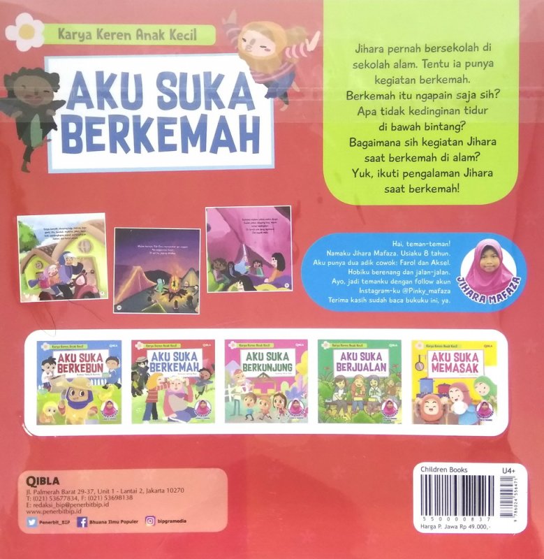 Cover Belakang Buku Karya Keren Anak Kecil : Aku Suka Berkemah