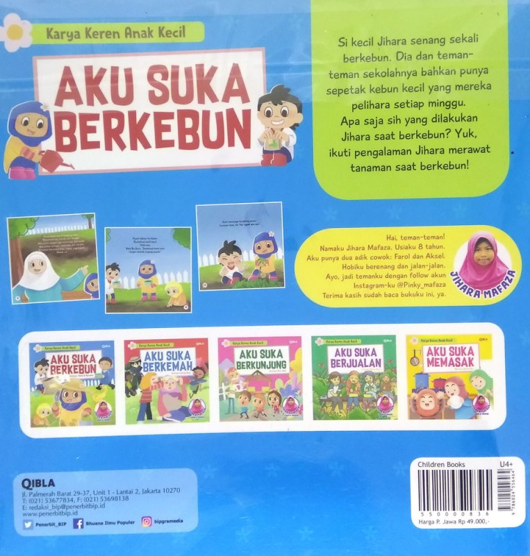 Cover Belakang Buku Karya Keren Anak Kecil : Aku Suka Berkebun