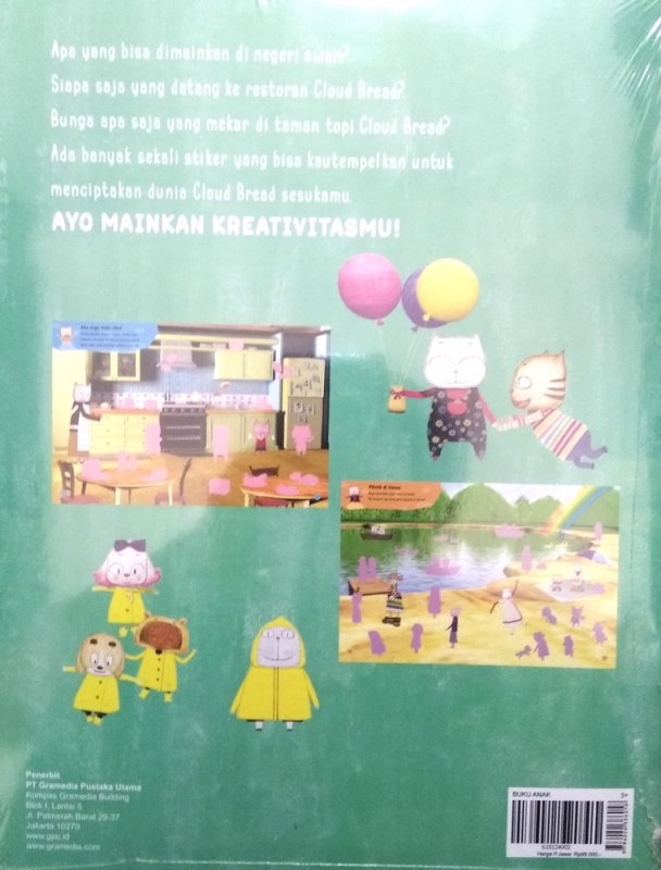 Cover Belakang Buku Cloud Bread: Mainkan Kreativitasmu! - Buku Stiker Cloud Bread